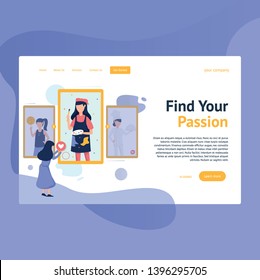 FIND YOUR PASSION, perfect for landing page, web header, feature, presentation, etc. suitable for Passion, Motivation Inspirational Presentation and many more 