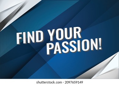 encontrar tu concepto de palabra de pasión vectorial ilustración azul 3d estilo para la página de inicio de medios sociales, plantilla, ui, web, aplicación móvil, afiche, banner, volante, fondo, tarjeta de regalo, cupón, etiqueta, fondo de pantalla