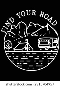 Finden Sie Ihre Straße Vektorgrafik Design, EPS Datei. Design-Datei für T-Shirt. SVG, EPS-Schnittwortdatei