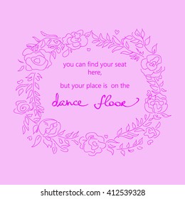 Find your seat, but your place is on the dance floor sign for wedding party 