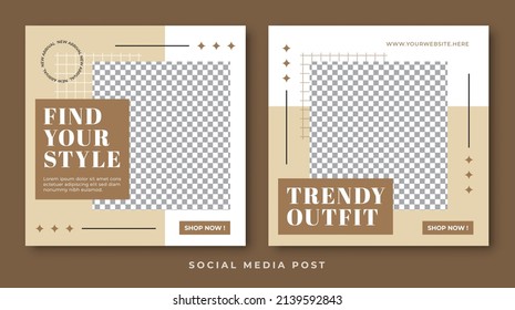 Find your style square banner social media template