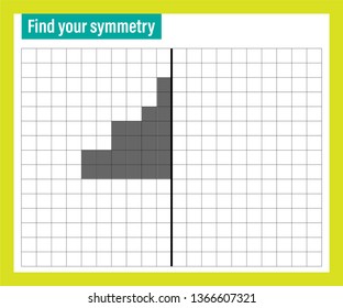 Find your symmetry IQ Test Practical questions intelligence questions Practical Questions. Worksheet. Mathematical puzzle game. Learning mathematics, tasks for addition for preschool children.