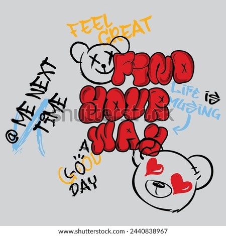 find your way with bear vector design