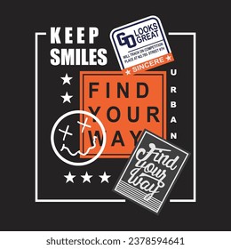 find your way design typography vector illustration