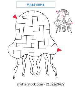 Find your way out of the maze with cute jellyfish.
