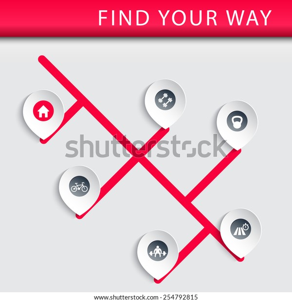 Find Your Way Vector Illustration Eps10 Stock Vector (Royalty Free ...