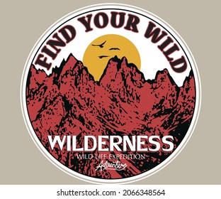 find your wild vintage graphic print t shirt design. Cactus artwork for apparel, poster, sticker and others.