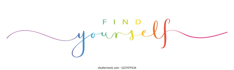 FIND YOURSELF brush calligraphy banner