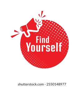 find yourself text information sign