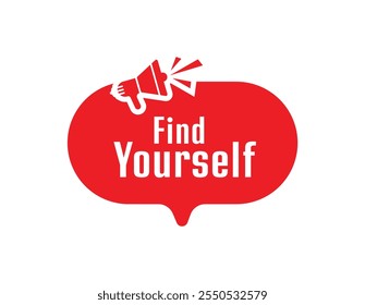 Encontrarse a sí mismo signo de información de texto
