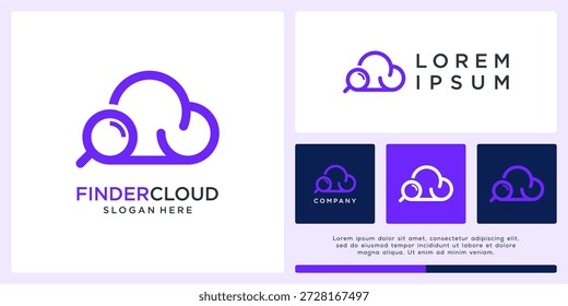 Design do logotipo da nuvem do Finder abstrato com ampliação.