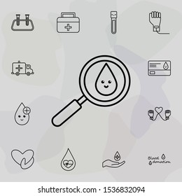 Finder donor icon. Universal set of Blood donation for website design and development, app development