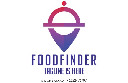 Finder Food Logo vector. Pin Food Logo. Place Food logo.