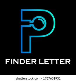 Finder letter logo template illsutration. suitable for connect, network, web, digital, navigator, brand, mobile, app, technology, identity, company. This is letter with font p