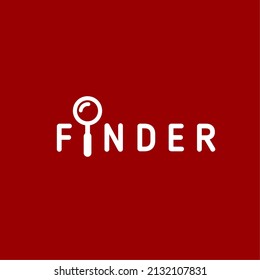 finder logo template design with magnifying glass, letter i magnifier, lens, magnifying glass, finder, explore, magnifying glass vector with red background, lens vector