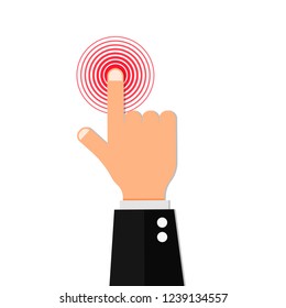 Finder press red pointer . Click here icon