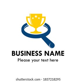 Finder with trophy logo template illustration