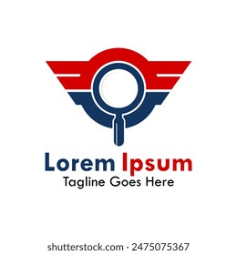 Buscador con diseño de alas logo ilustración de Plantilla