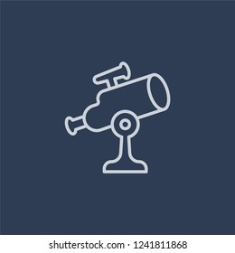 Finderscope icon. Finderscope linear design concept from Astronomy collection. Simple element vector illustration on dark blue background.