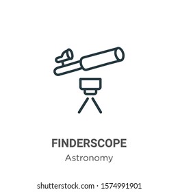 Finderscope outline vector icon. Thin line black finderscope icon, flat vector simple element illustration from editable astronomy concept isolated on white background