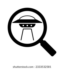 finding alien ufo lup icon vector set in isolated white background