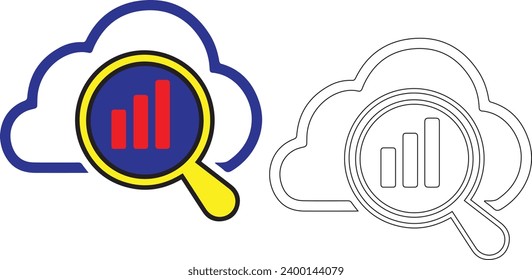 Finding, analysis, cloud icon, eps file