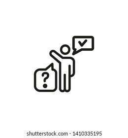 Finding answers line icons. Solution, decision, strategy. Life skills concept Vector illustration can be used for topics like business, psychology, management