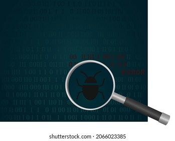 Finding bug concept. vector illustration