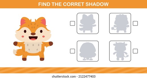 finding the correct shadow of cute animal,Educational matching game with cute animal cartoon.,education game for kids age 5 and 10 Year Old