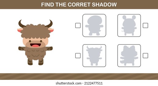 finding the correct shadow of cute animal,Educational matching game with cute animal cartoon.,education game for kids age 5 and 10 Year Old