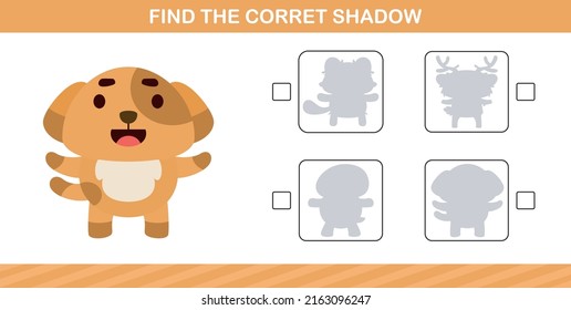 finding the correct shadow of dog,education game for preschool