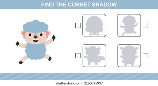 finding the correct shadow of sheep,education game for preschool