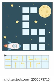 Finding directions, directions puzzle game, fun directions worksheet 