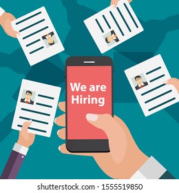 Finding employee  design concept. HR job seeking. Vector illustration EPS10