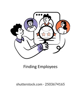 Finding Employees filled outline Style Design Vector Stock illustration. 