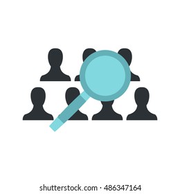 Finding friends in social networks icon in flat style isolated on white background. Request symbol vector illustration