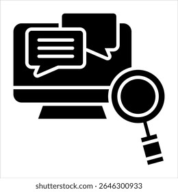 finding information glyph icon vector illustration