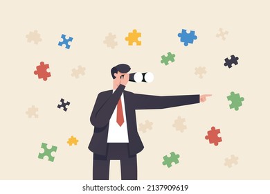 Finding for last missing piece to finish or complete work. decision, trying to overcome difficulty and finish work concept.