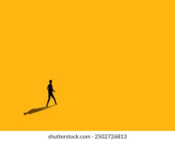 Finding many opportunities. Businessman walks out into the wide world