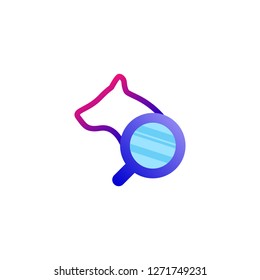 Finding missing dog animal illustration logo