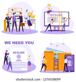 finding a new employee, expanding the company, new post available, the company needs a new worker, Vector image, flat design, modern colorful illustration with characters.
