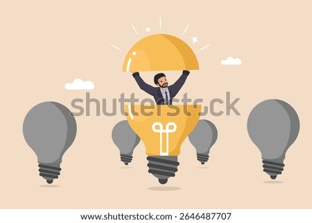 Finding the Perfect Solution: Entrepreneur Revealing a Bright Innovation, Standing Out from the Rest.