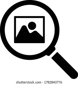 Finding photo icon / black color