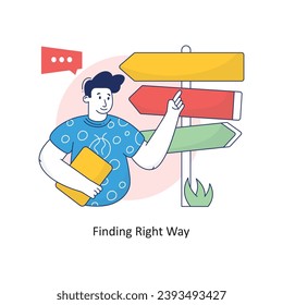 Finding Right Way vector Colorful Design illustration. Symbol on White background EPS 10 File