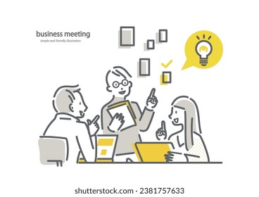 finding solution, business meeting illlustration