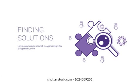 Finding Solutions Web Banner With Copy Space Business Decision Concept Vector Illustration