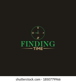 Finding Time logo design vector icon template 