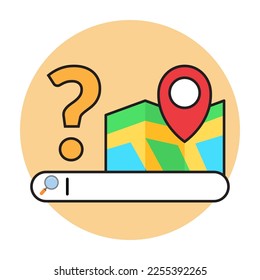 finding where to go. Search bar for the destination. route navigation finding. map with a search bar. vector illustration.