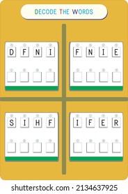 finding the word from the mixed letters.