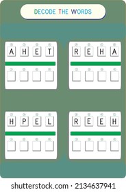 finding the word from the mixed letters.